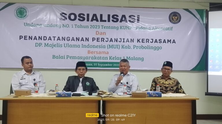 Bapas Malang-MUI Kabupaten Probolinggo Sosialisasi Pidana Alternatif